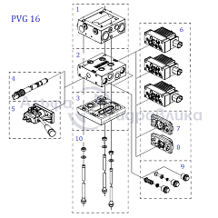 Запчасти к распределителям PVG 16